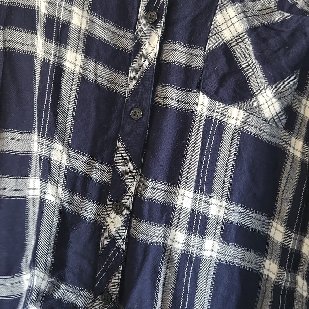 Rails Navy and White Plaid Shirt Size L - Picture 3 of 4